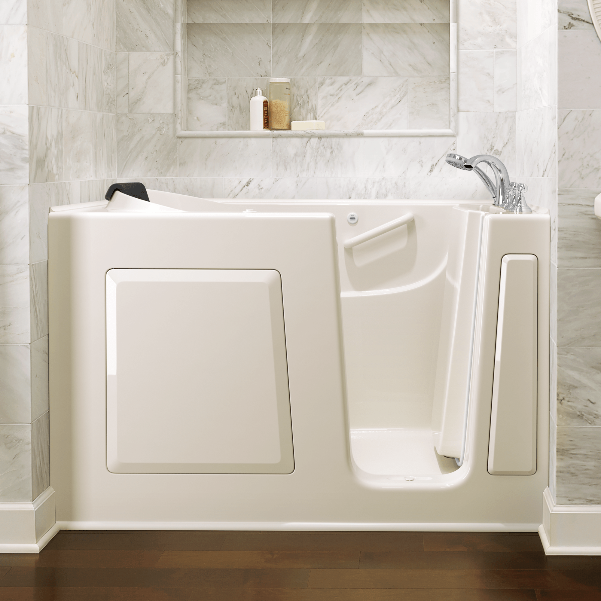 Gelcoat Premium Series 60x30 Inch Walk-In Bathtub with Jet Massage System - Right Hand Door and Drain
